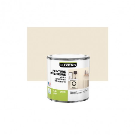 Peinture blanc paper 2 mur boiserie radiateur intérieur LUXENS satiné 500 ml