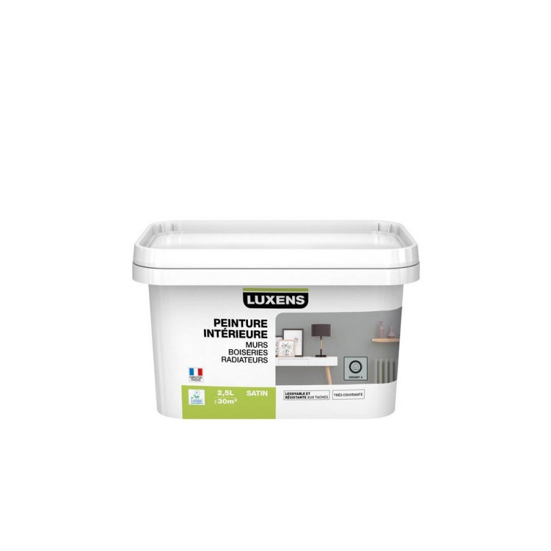 Peinture gris granit 4 mur boiserie radiateur intérieur LUXENS satiné 2.5 l