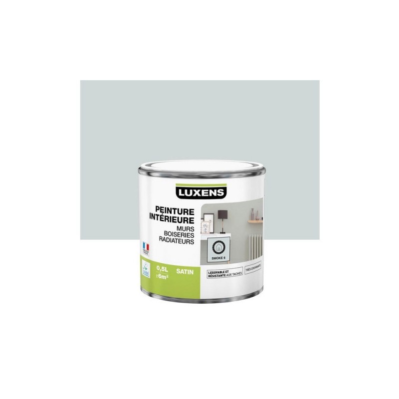 Peinture gris smoke 6 mur boiserie radiateur intérieur LUXENS satiné 500 ml