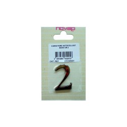 Chiffre 2 En Plastique Plastifié H.4 X L.0.3 Cm