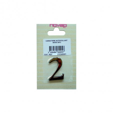 Chiffre 2 En Plastique Plastifié H.4 X L.0.3 Cm