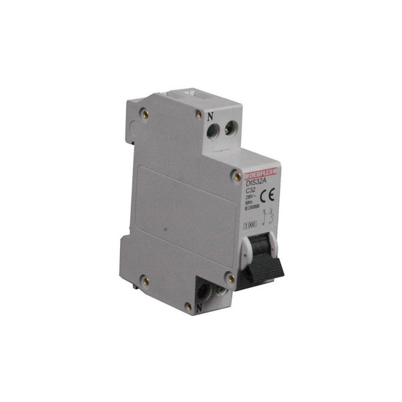 Disjoncteur phase + neutre 32 A