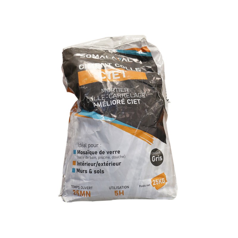 Ciment colle C1te gris 25 kg intérieur/extérieur -  - meilleure qualité