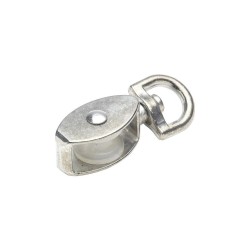 Lot de 2 Poulies à Oeil Pivot Acier Nickelé Standers Diam.15 X L.50 X L.15 Mm