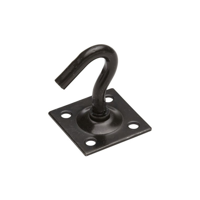 Crochet Fixe+Platine Azn Noir D8Mm Plat45X45Mm Standers