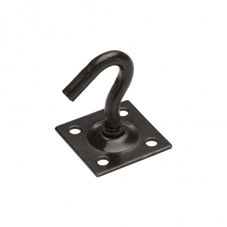 Crochet Fixe+Platine Azn Noir D8Mm Plat45X45Mm Standers