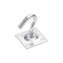 Crochet Fixe Et Platine Acier Zingué Standers Diam.8 X L.45 X L.45 Mm