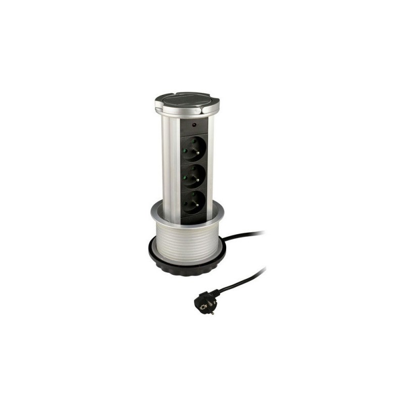 Bloc encastrable filaire3 prises noir