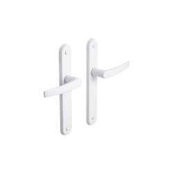 2 poignées de porte Sans Trou Inspire Acier Blanc 195 Mm