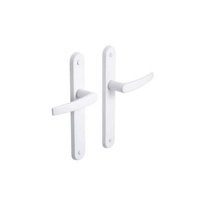2 poignées de porte Sans Trou Inspire Acier Blanc 195 Mm