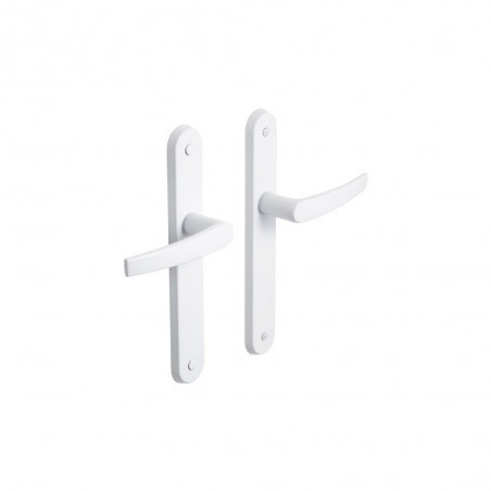2 poignées de porte Sans Trou Inspire Acier Blanc 195 Mm