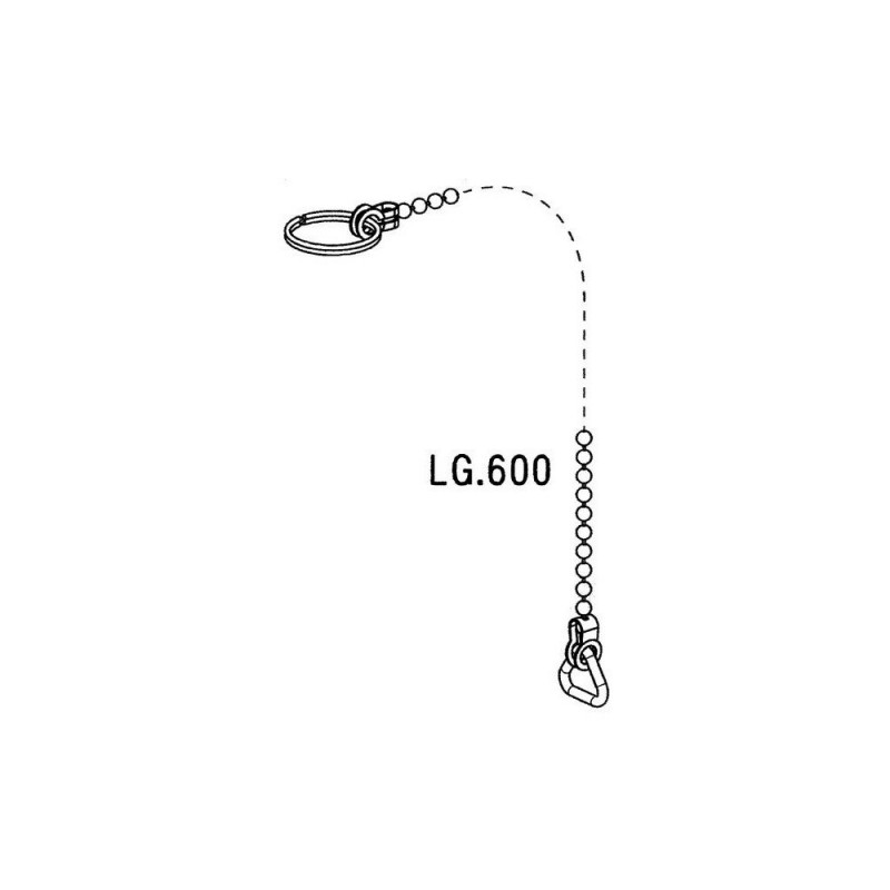 Anneau et chaînette pour lavabo L. 60 cm