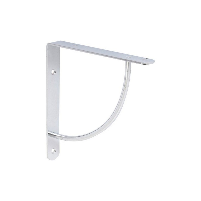 Equerre Bi Bop en acier chromé gris H.18 X P.18 Cm