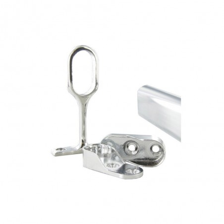 Kit barre de penderie et supports chromé 1 m Diam.30 x 15 mm ovale