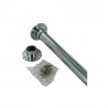 Kit barre de penderie extensible et supports diam. 30 x 15 mm ovale chromé 0.9 m