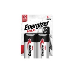 Lot de 2 Piles Alcaline Lr20 D Max 1.5 V Energizer
