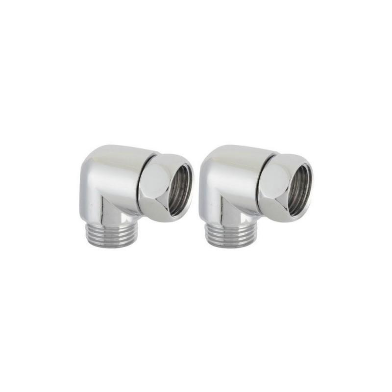Lot de 2 raccords equette male femelle 15x21 écrou chrome