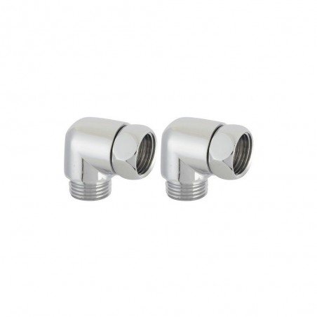 Lot de 2 raccords equette male femelle 15x21 écrou chrome