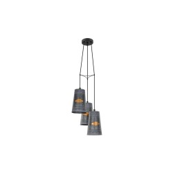 SuspensionHL-3 E27 noir et zinc HONEYBOURNE*