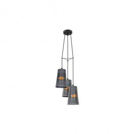 SuspensionHL-3 E27 noir et zinc HONEYBOURNE*