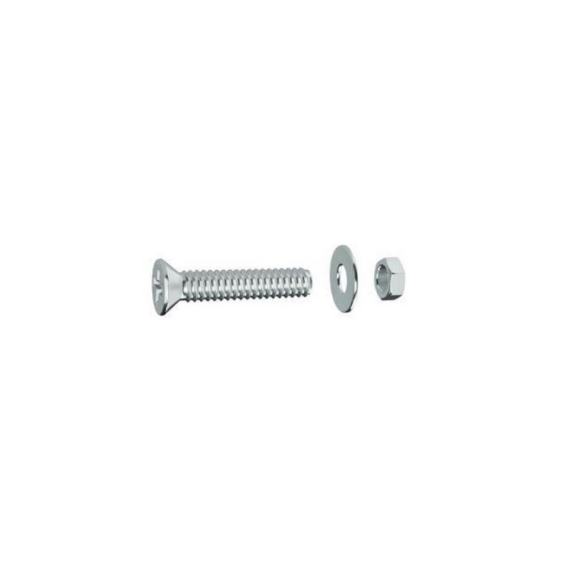 Lot de 12 Boulons Tête Cylindrique Acier Zingué L.15 X Diam.6 Mm Standers
