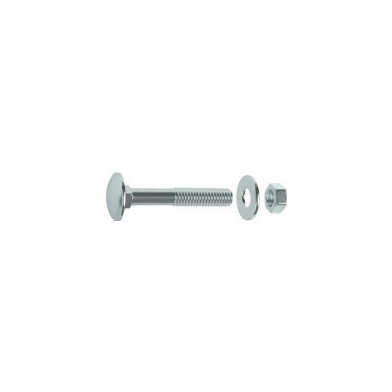 Lot de 4boulons tête ronde et cou carré acier zingué L.50 X Diam.6 Mm Standers