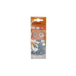 Lot de 100 rondelles acier carbone zingué Diam.3.2 Mm Standers
