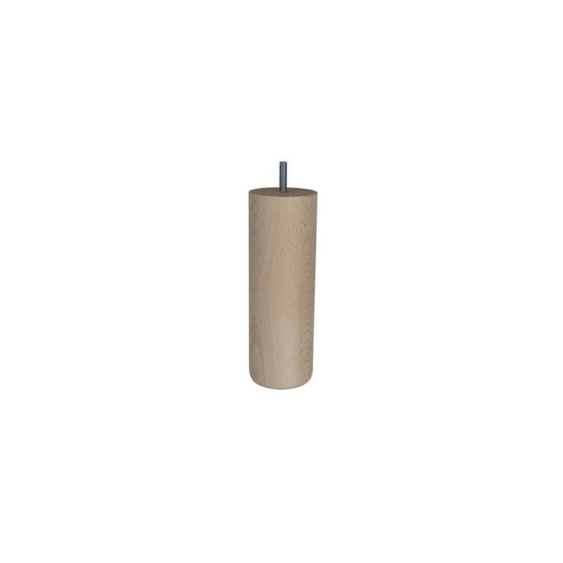 Pied De Lit - Sommier Cylindrique Fixe Hê tre Brut Blanc - Beige - Naturels 20Cm