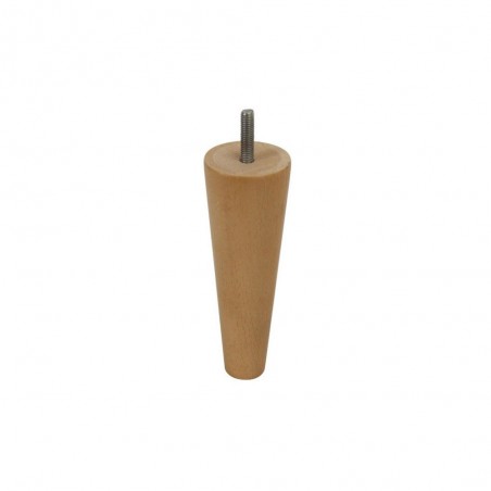 Pied De Meuble Conique Fixe Hê tre Brut Blanc - Beige - Naturels 15 Cm