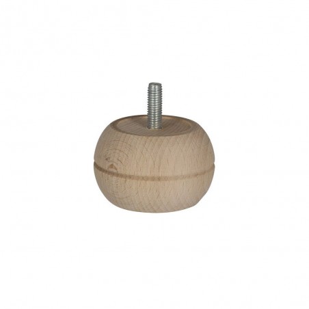 Pied De Meuble Boule Fixe Hê tre Brut Blanc - Beige - Naturels 4 Cm