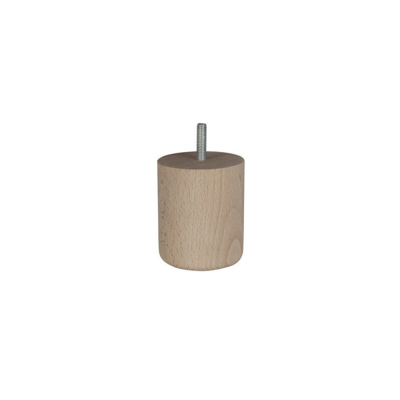 Pied De Meuble Cylindrique Fixe Hê tre Brut Blanc - Beige - Naturels 8 Cm