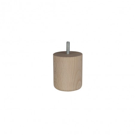Pied De Meuble Cylindrique Fixe Hê tre Brut Blanc - Beige - Naturels 8 Cm