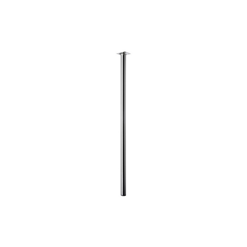 Pied de table Cylindrique Fixe Acier Brossé Gris 80 Cm