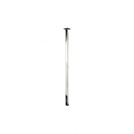 Pied de table Carré Fixe Acier Brossé Gris 80 Cm
