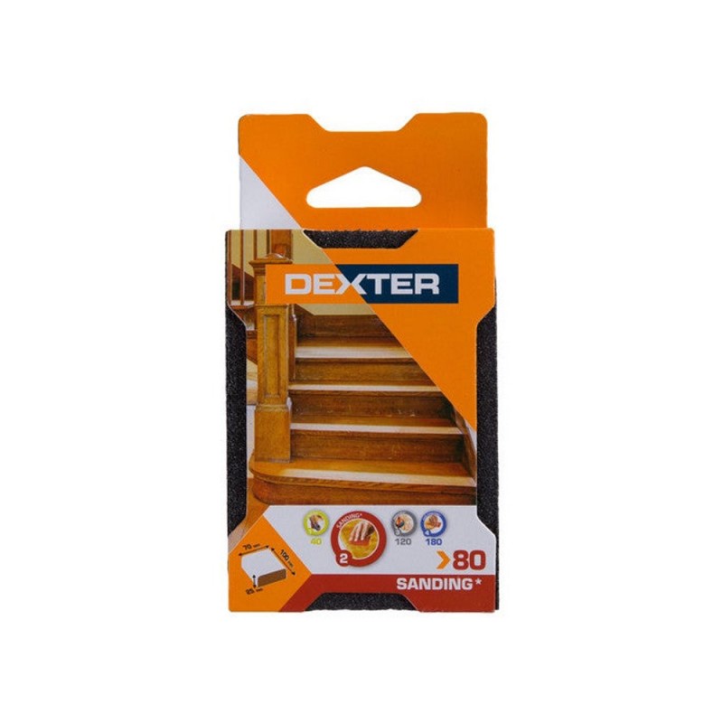 Eponge Abrasive Dexter Pour Ponceuse Multifonction 100 X 70 Mm Grains 80