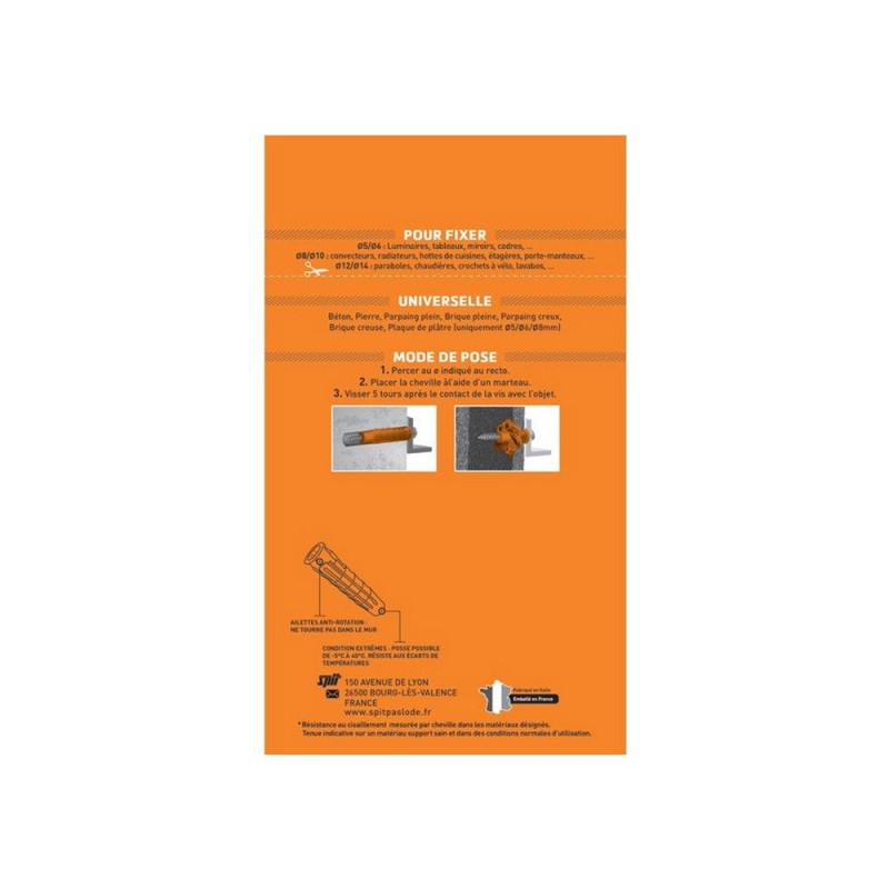 Lot de 40 Chevilles Spit Diam.5 Mm X L.25 Mm