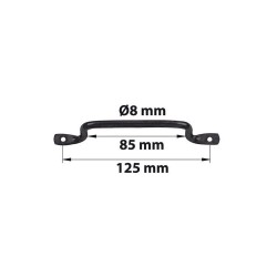 Poignée Fil L. 140 Mm Afbat Acier Noir Mat