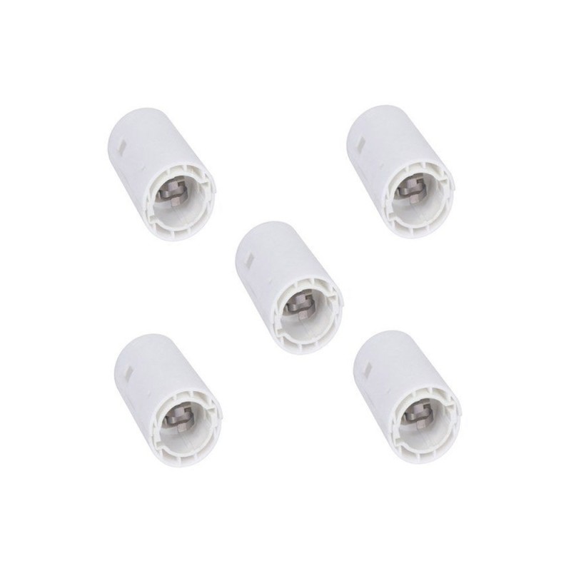 Lot de 5 Douilles Electriques Automatique B22 Polyamide Blanc