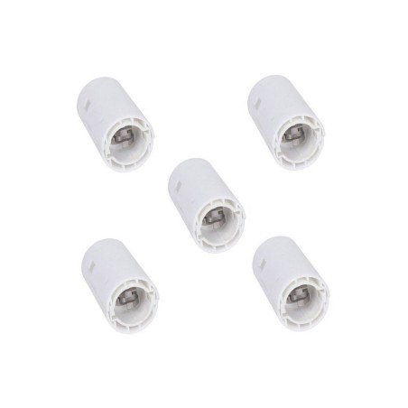 Lot de 5 Douilles Electriques Automatique B22 Polyamide Blanc