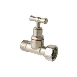 Robinet darrêt Wc à clapet droit laiton nickelé