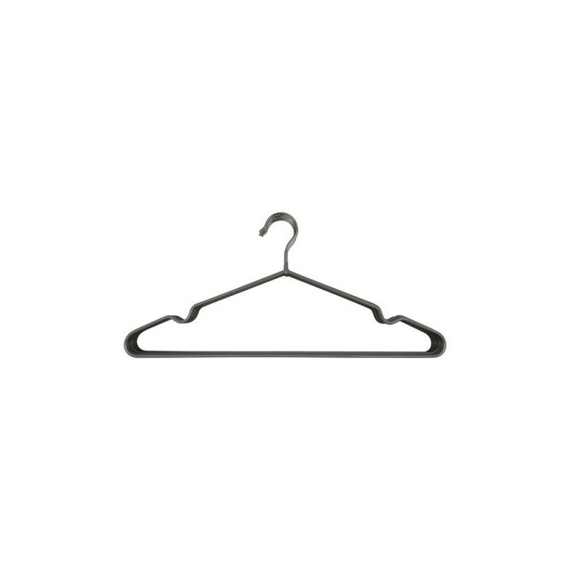 Lot de 8 cintre SPACEO métal avec revêtement pvc gris H.18.5 x l.40.5 x P.2.88 cm