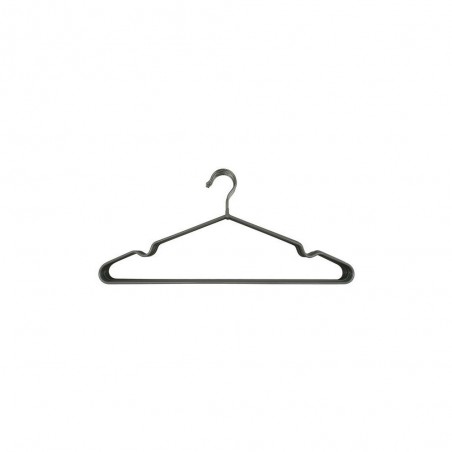 Lot de 8 cintre SPACEO métal avec revêtement pvc gris H.18.5 x l.40.5 x P.2.88 cm