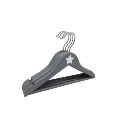 Lot de 4 cintreS enfantbois et acier H.19 x l.30.5 x P.4.8 cm