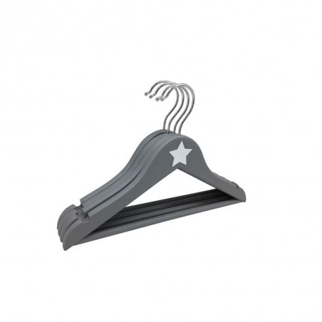 Lot de 4 cintreS enfantbois et acier H.19 x l.30.5 x P.4.8 cm