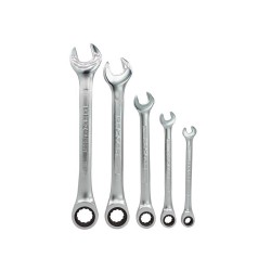 Jeu de 5 clés mixtes à cliquet DEXTER en acier chrome vanadium