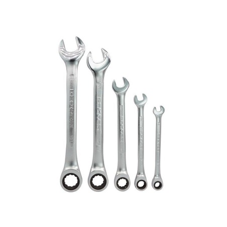 Jeu de 5 clés mixtes à cliquet DEXTER en acier chrome vanadium