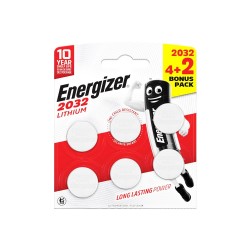 Lot de 4 + 2 Piles Bouton Cr2032 - Dl2032 Ultimate Lithium 3 V Energizer