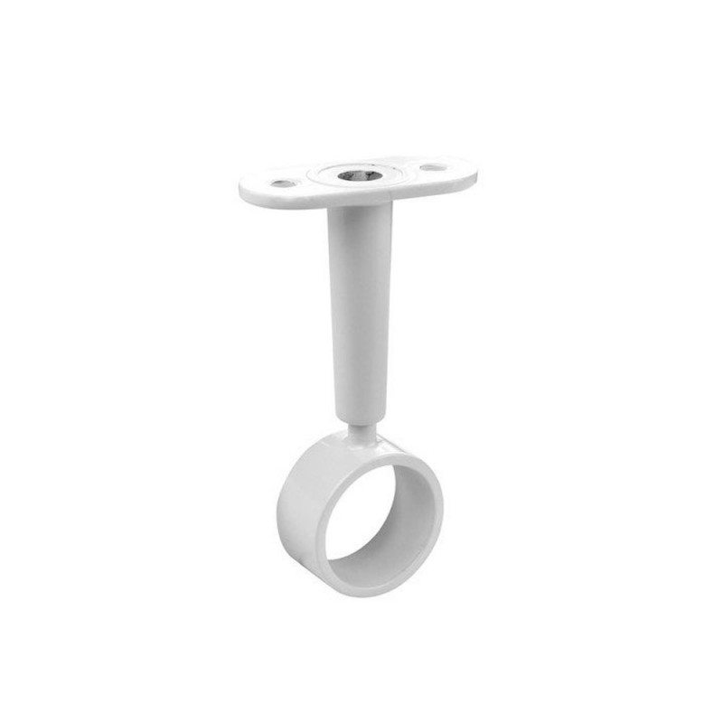 Lot de 1 support de barre de penderie D25 mm rond blanc 21.78 m