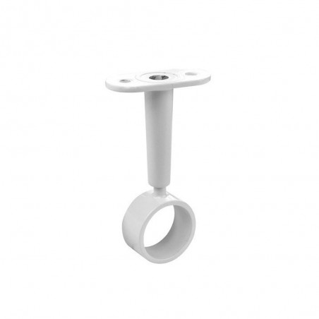 Lot de 1 support de barre de penderie D25 mm rond blanc 21.78 m