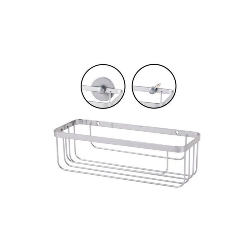 Panier de douche Essential chrome rectangle a coller ou visser